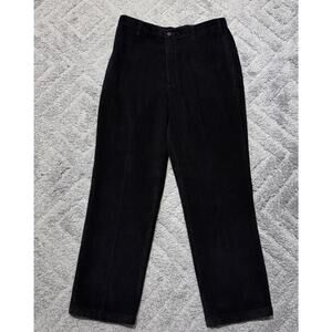 Club Room Men’s 34x29 Black Corduroy Pants 100% Cotton Flat Front